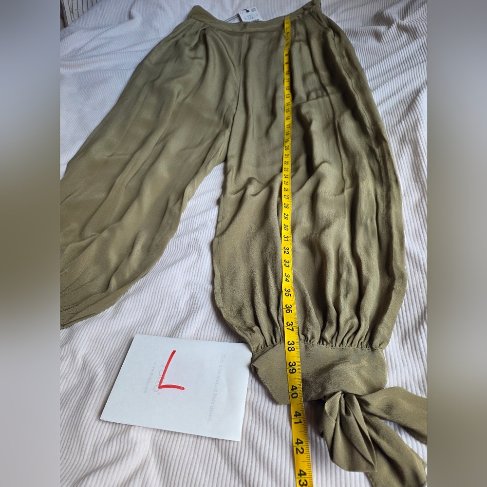 Zara cuffed balloon pants light khaki Nwt - Picture 8 of 14